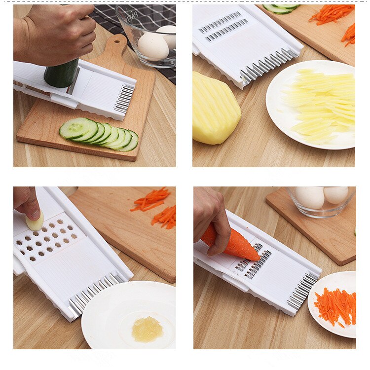 1PC 4 in 1 Multifunction Plastic Vegetable Grater Slicing Mandoline Vegetable Cutter Adjustable Carrot Grater Onion Dicer KX 051
