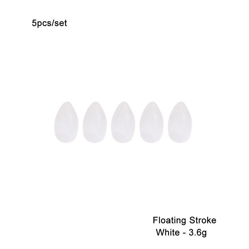 5PCS Artificial Flies Fishing Lures Tackle Floating Shot Assistant Long Cast Assistor Sinker Tackle Beads Fishing Rig Accessory: White 3.6g