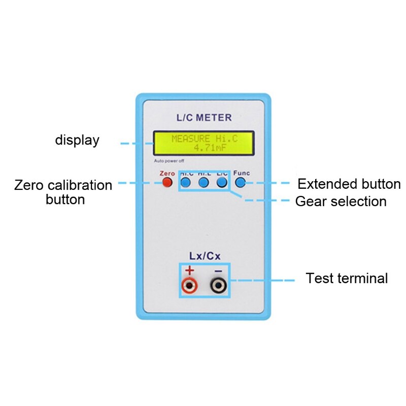 Lc -200a håndholdt lcd digital display kapacitansinduktansmåler lc meter 0.1pf-100mf 1uh-100h
