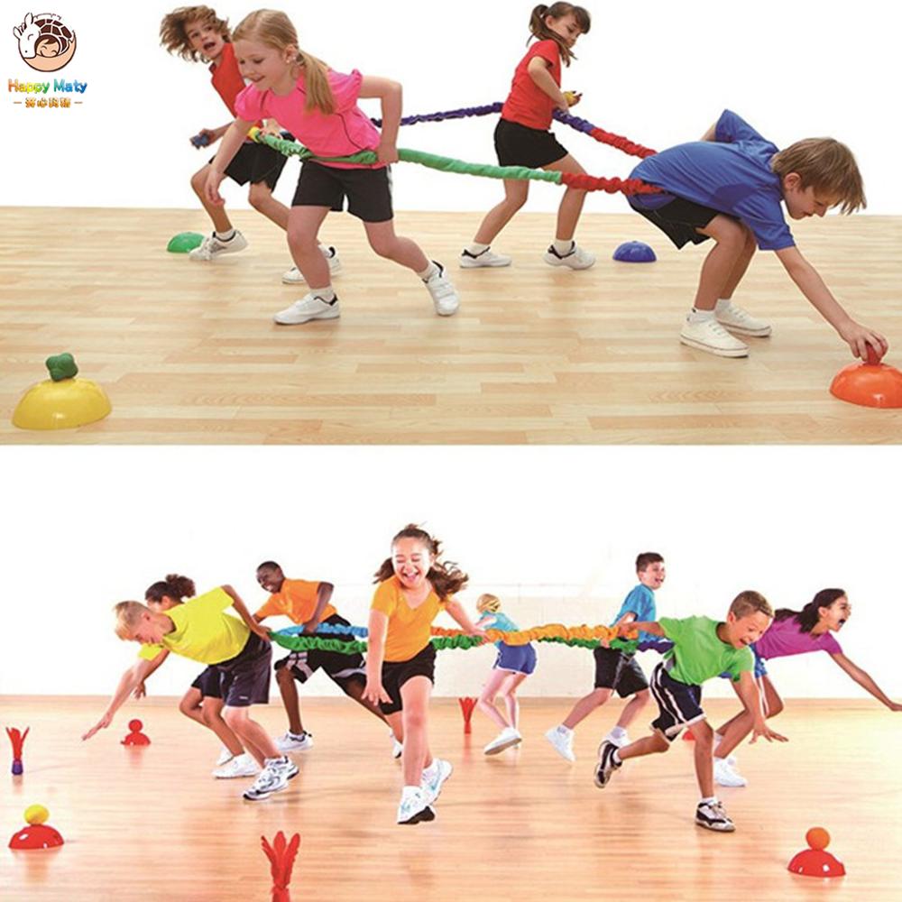 Elastic Fleece Cooperative Stretchy Band Integrations Dynamic Movement Exercise Team Cooperation Work Develop Outdoor Sport Toy