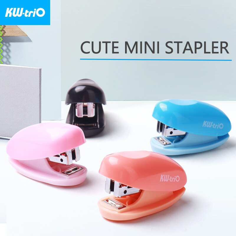 KW-triO Mini Stapler Lovely Portable Stapler Cute Candy Styling Stapler with Staple Remover Notebook Binding Office Supplies