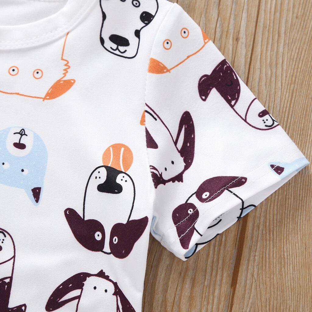 Kids Baby Top Peuter Kids Baby Jongens Meisjes Korte Mouw Animal Cartoon Print Tops Voor Meisje En Jongen Print Zomer casual T-shirt