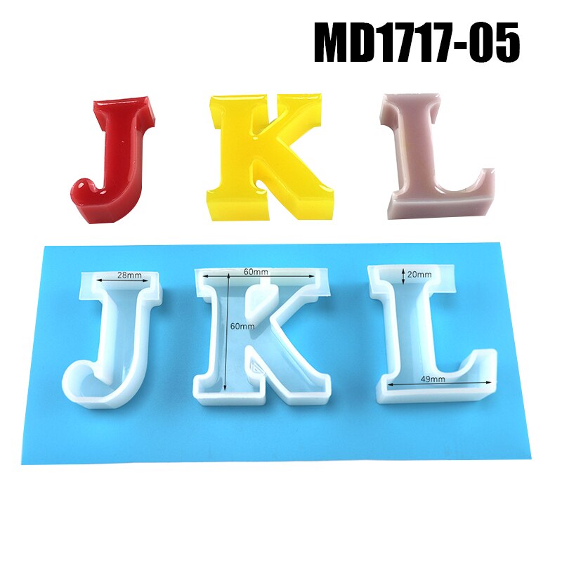 Moldes de silicone 26 letras inglês alfabeto resina fundição moldes de silicone diy fazendo ferramentas para casa letras decorativas: md1717-05