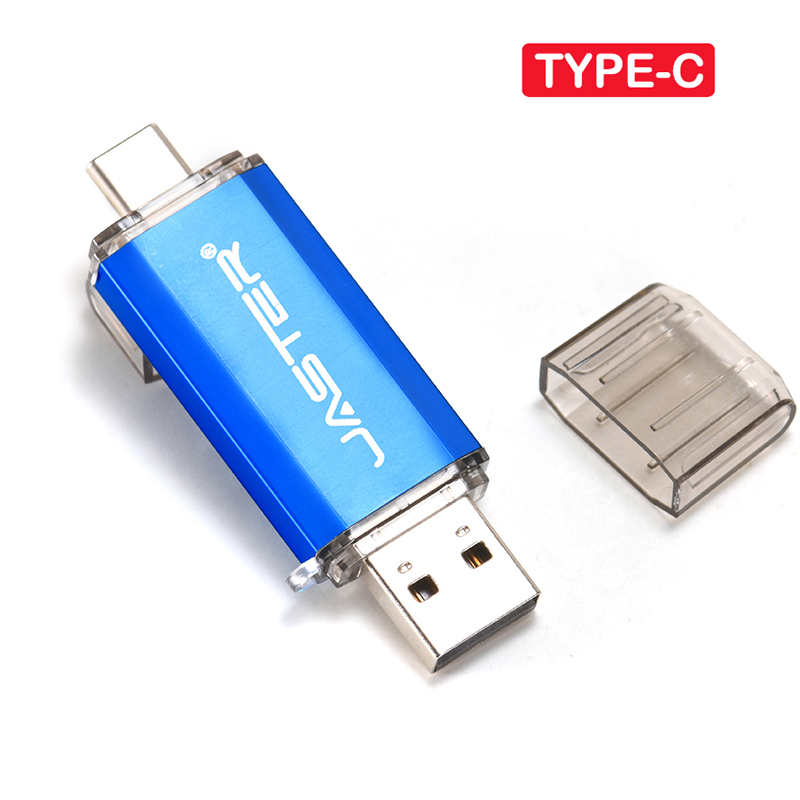 High Speed TYPE-C USB 2.0 Flash Drive 64GB Rotatable OTG Pen Drive 32GB 128GB 256GB Memory Stick for Mobile Phone Black Pendrive: Blue / 64 GB
