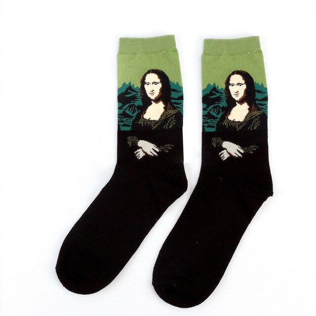 Autumn winter Retro Women Art Van Gogh Mural World Famous Oil Painting Series Female Socks Funny Socks: 18