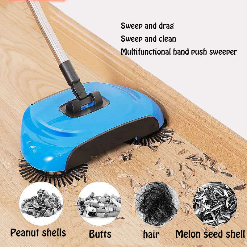 Household Hand-Pushed Sweeper Sweep All-In-One Magic Broom Toilet Vacuum Cleaner Mop Bump Set