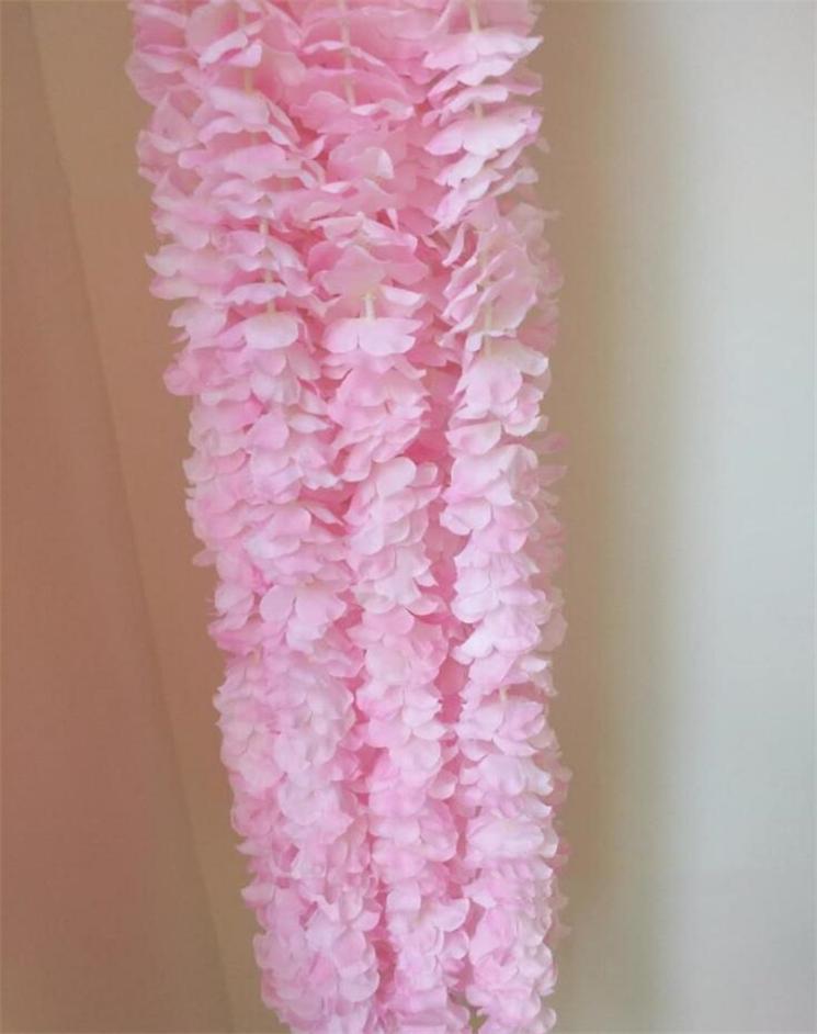 10 stk 39 tommer kunstig silke blomst blåregn 20 farver vin rattan til hjemmet bryllup centerpieces dekorationer buket: 2