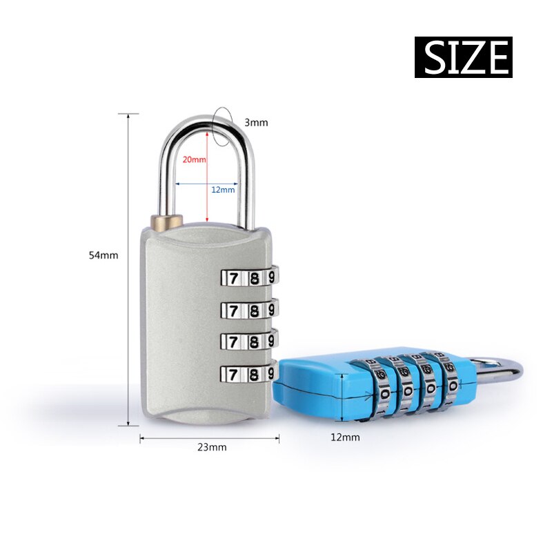 Baggage Lock 4 Digit Code Combination Password Lock Portable Travel Mini Carrying Luggage Case Security Padlock Safely Code Lock
