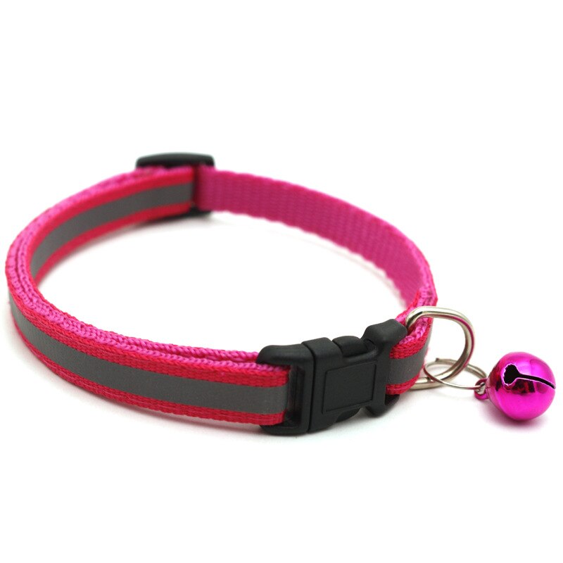 Kat Halsband Reflecterende Verstelbare Kraag Bel Geschikt Voor Katten Kleine Honden Kat Accessoires: rose Red