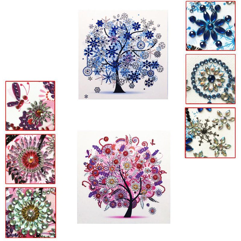 5D DIY diament rękojeść wiosna lato jesień zima sezonowe drzewo kwiatowe kształt specjalny kształt diamentowe malowanie kryształ górski: 0304