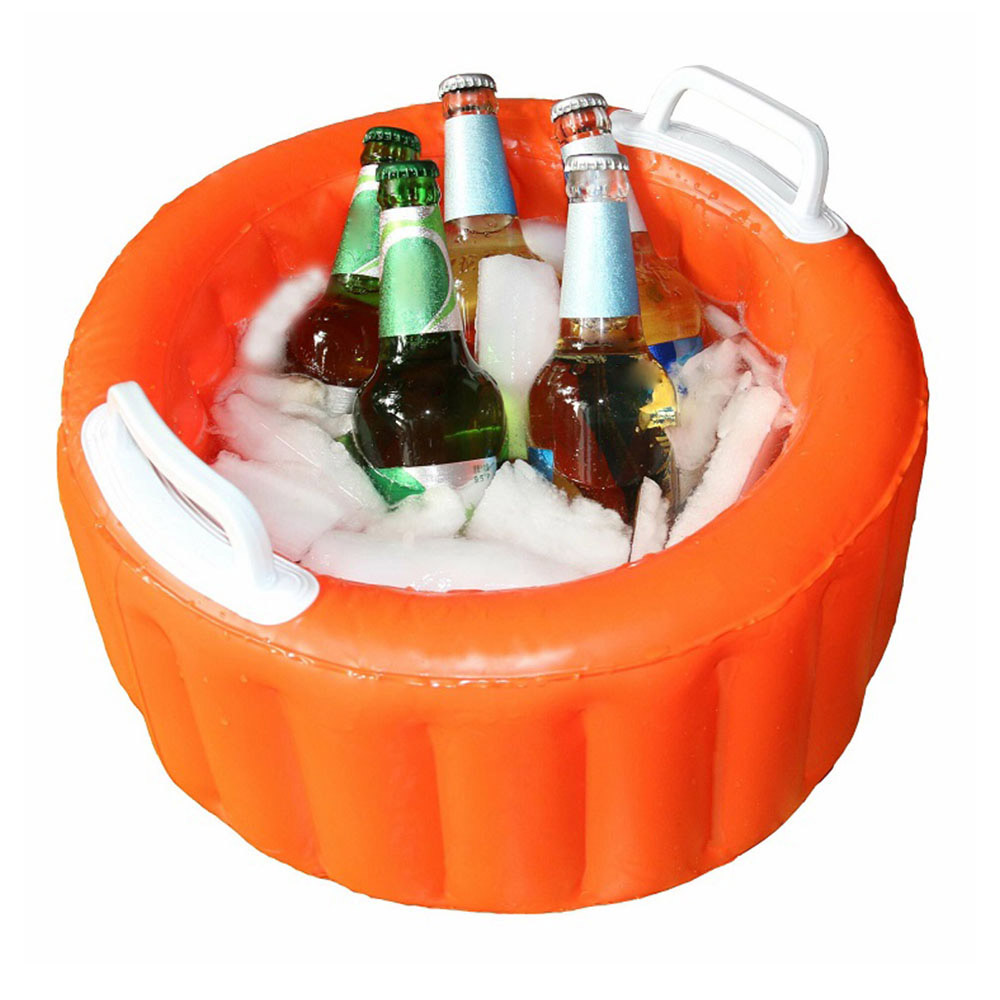 Oppustelig øl is spand øl køligere spand sommer pool fest swimmingpool flydende udendørs oppustelig spand: Orange