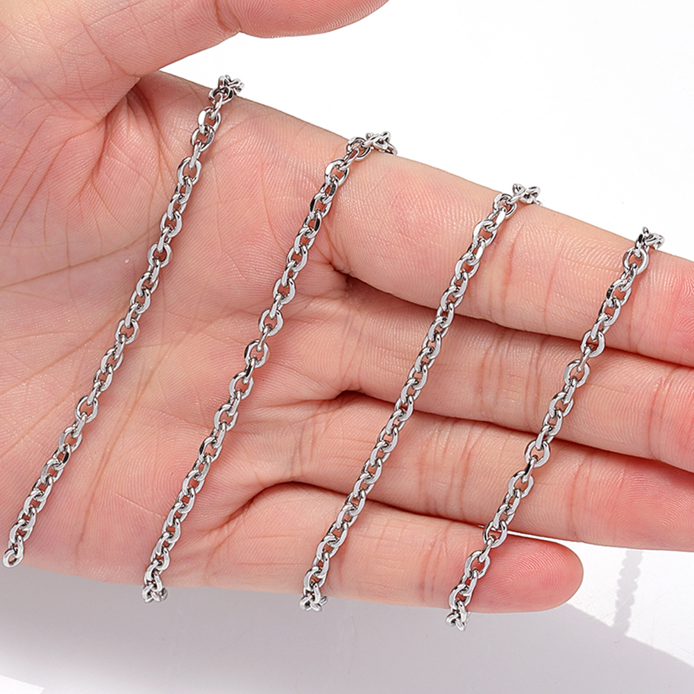 1 metr wysokiej jakości 4mm łańcuszki ze stali nierdzewnej dla DIY tworzenia biżuterii naszyjnik w kształcie litery O bransoletka kabel Link Chain Handmade