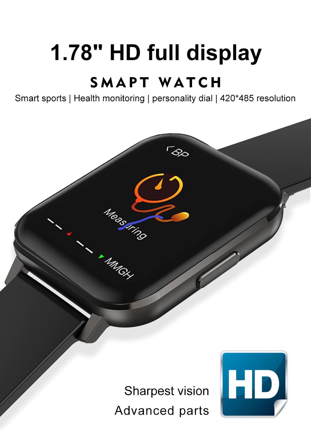 LEMFO DTX Smartwatch for Men - 1.78" HD ECG, Heart Rate, Fitness Tracker, Android/iOS Compatible
