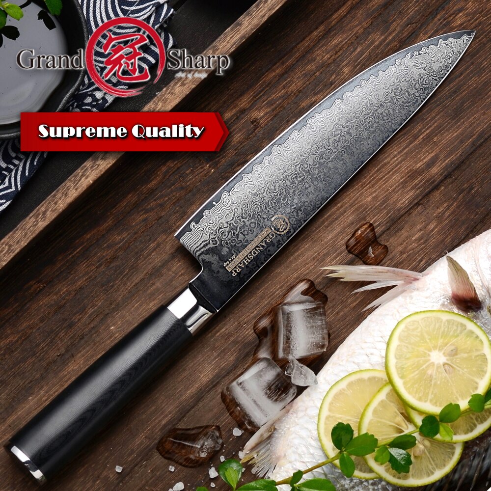 Chef Knife Set VG10 Japanese Damascus Steel Nakiri Kiritsuke Utility Kitchen Knives Cooking Tools Stainless Steel Scabbard