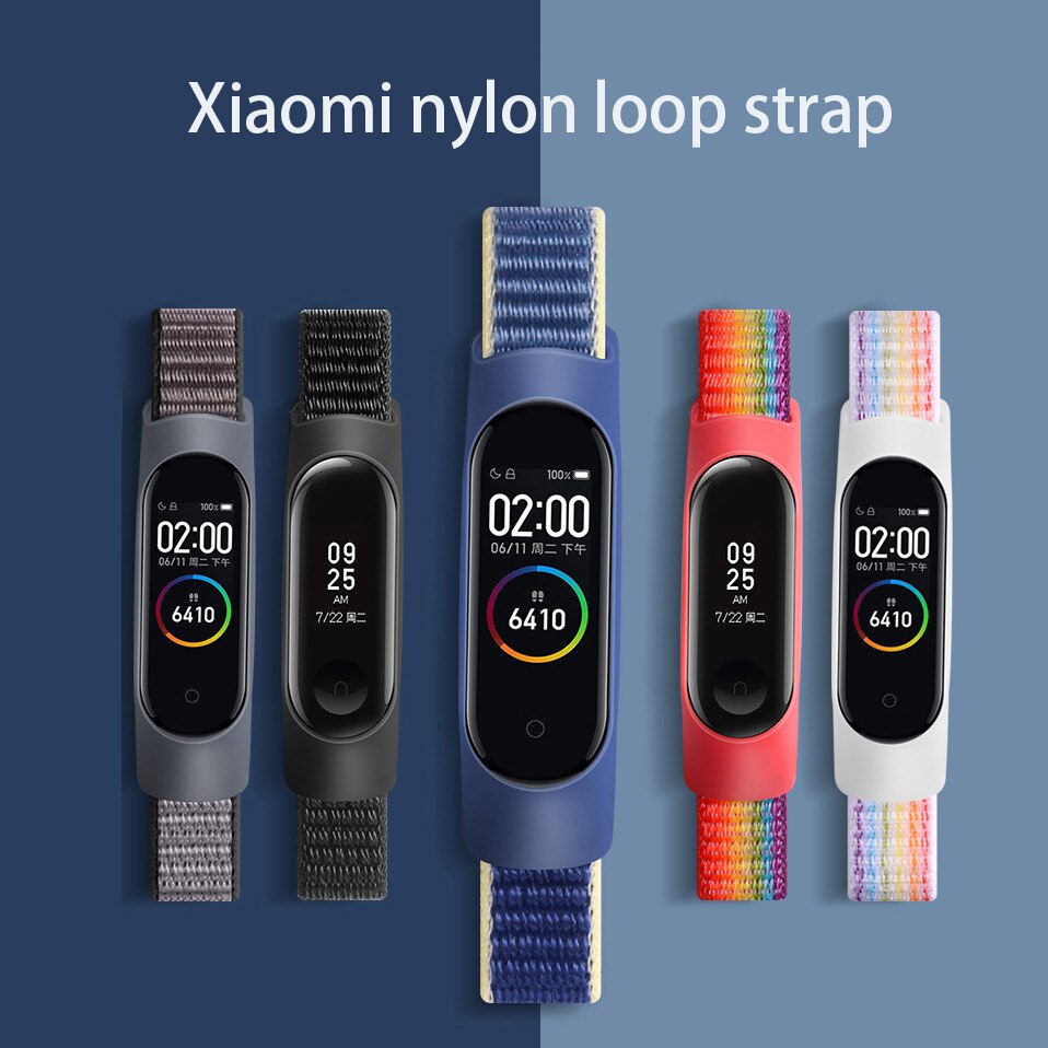 Bracelet de rechange pour xiaomi mi band 6, boucle en Nylon, accessoires pour montre connectée Mi band 5 4 3 7