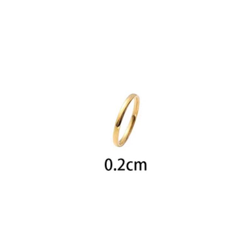 Verkoop Bezoedelen Gratis Vergulde Vinger Ring Minimalistische Rvs Basic Circle Ringen Voor Vrouwen Meisje Trendy Sieraden: 5 / 2mm