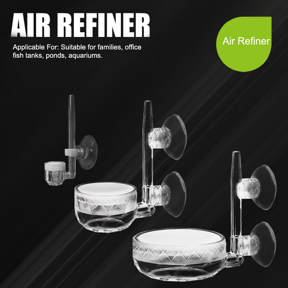 Aeration Atomizer With Suction Cup Fish Tank Bubbler Airstone High Dissolved Pump Aquarium Quiet Air Refiner Oxygen Diffuser