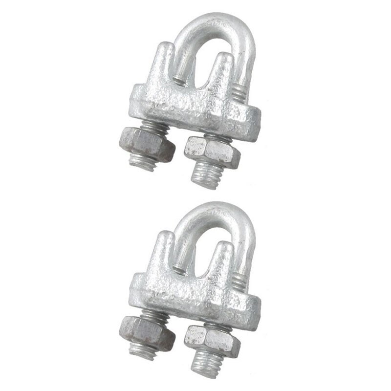 Metal Wire Rope Clip U Bolt Cable Clamps, 1/5-Inch, 4-Piece