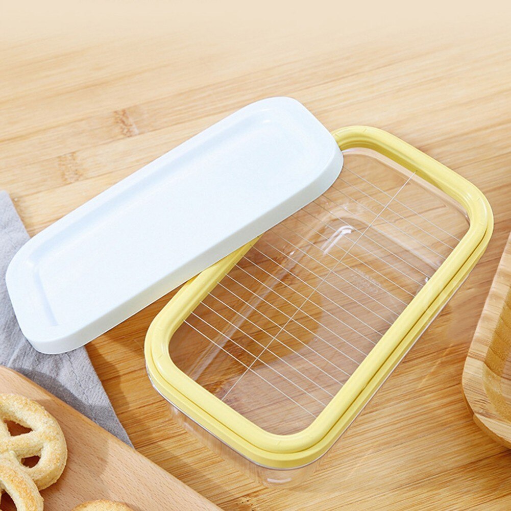 Plastic Butter Dish Butter Keeper Container With Cutter Slicer Lid Keep Fresh Storage Box Great For Kitchen Storage Tool