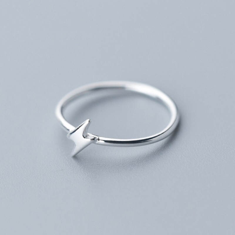 INZATT anello da fulmine minimalista in vero argento Sterling 925% per donna festa di compleanno accessori geometrici classici per gioielleria raffinata: Ridimensionabile