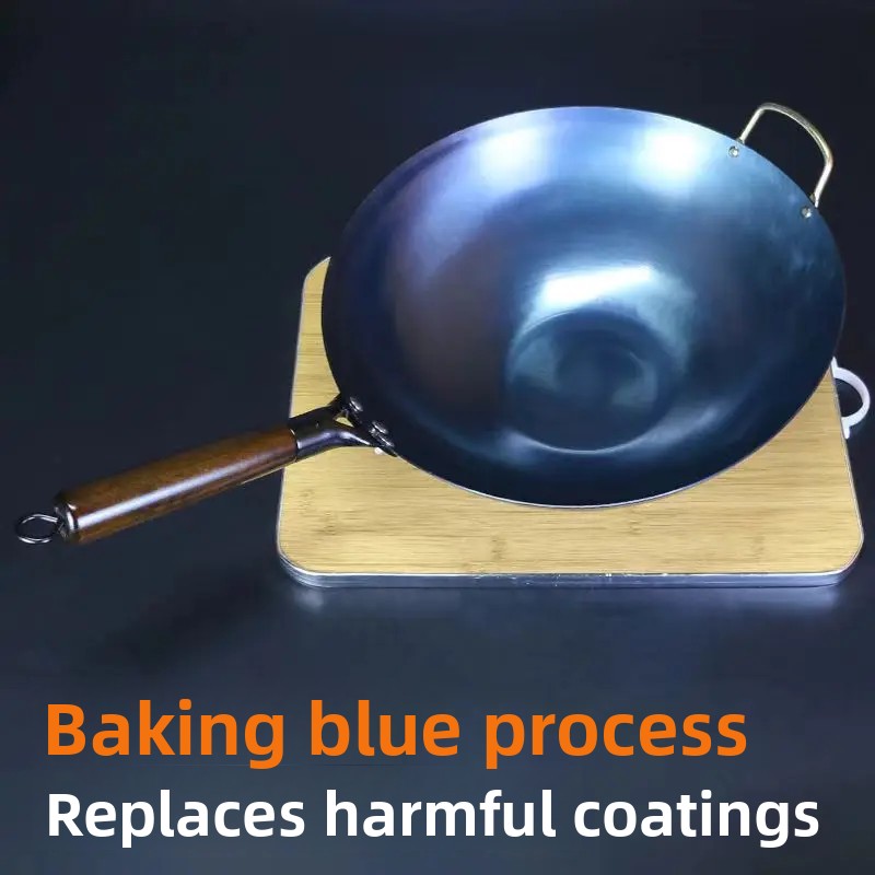 Handmade Iron Wok Traditional round Bottom Non-Stick Cooking Pot Healthy Home Use Street Vendor Wok Chinese Style Stir-Fry