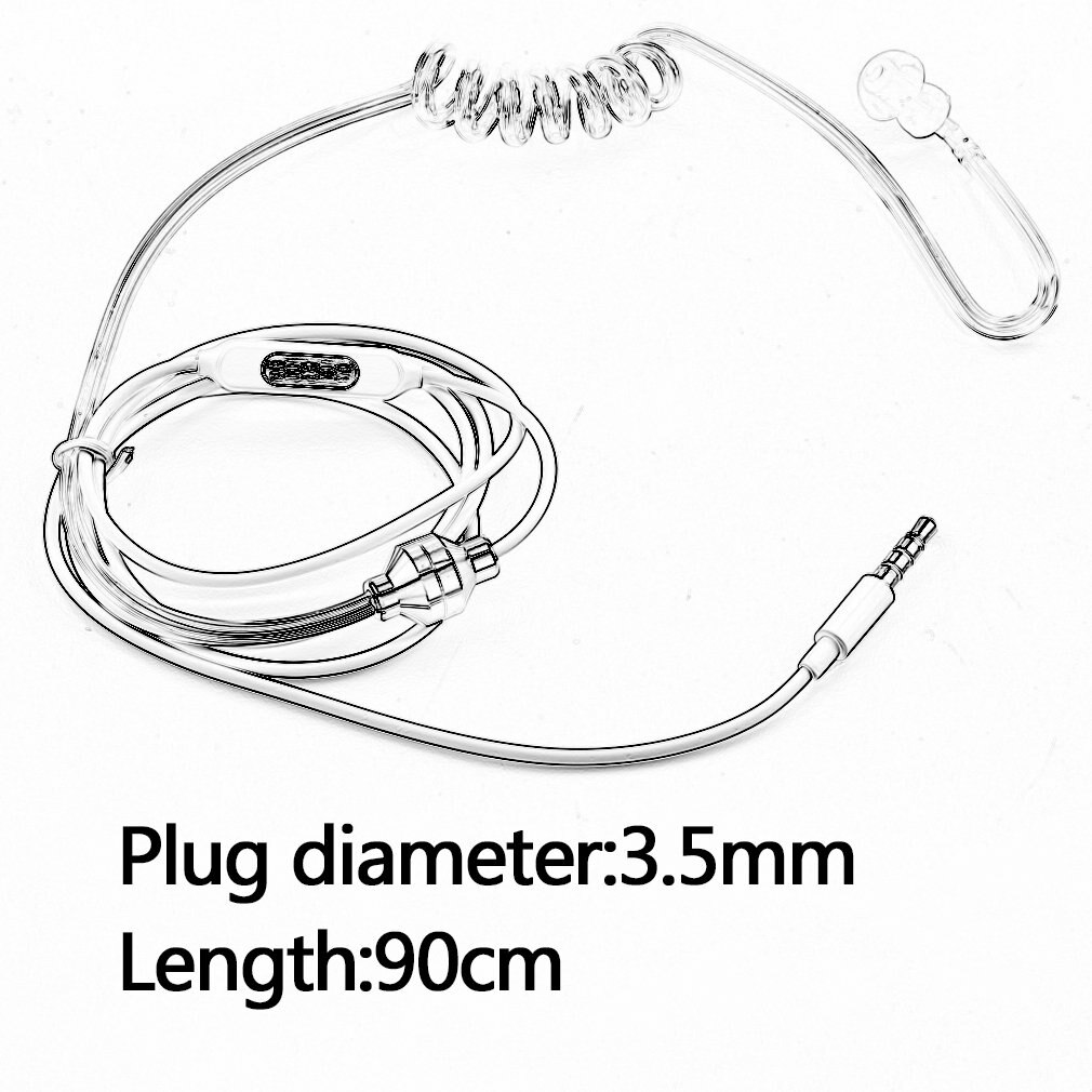 Akoestische Stralingsbescherming Anti-Straling Hoofdtelefoon Air Tube Handsfree Oortelefoon Met Microfoon Volumeregeling Oorhaak