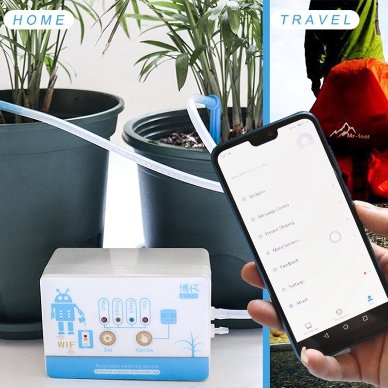 Mobile Phone Remote WIFI Control Watering Device ligent Auto Drip Irrigation System Garden Plant Water Pump Timer US Plug