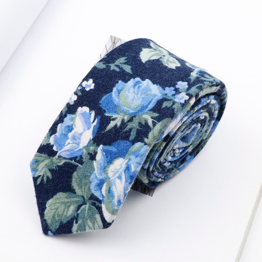 Floral NeckTies For Men Women 6.5CM Casual Cotton Slim Tie Handmade Colourful Flower Wedding Party Gravata Suit Collar: Floral 7