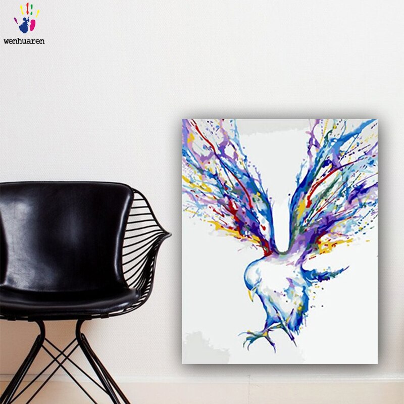 DIY colorings pictures by numbers with colors Colour the birds picture drawing painting by numbers framed Home