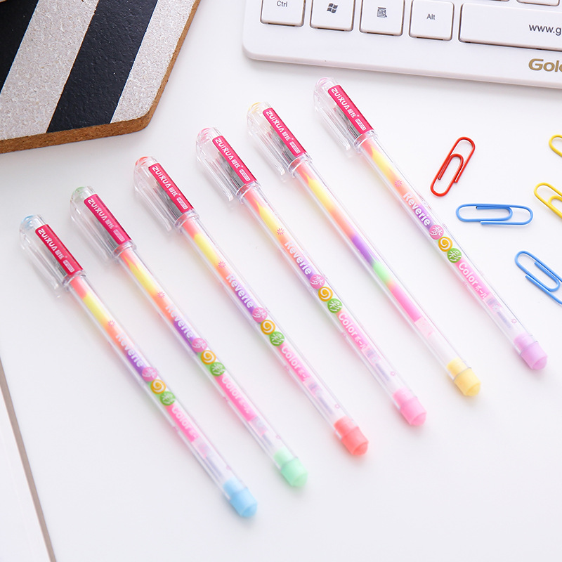 Highlighters writing pen Korean stationery DIY 6 plus a pastel pen, water chalk, graffiti student marker pens