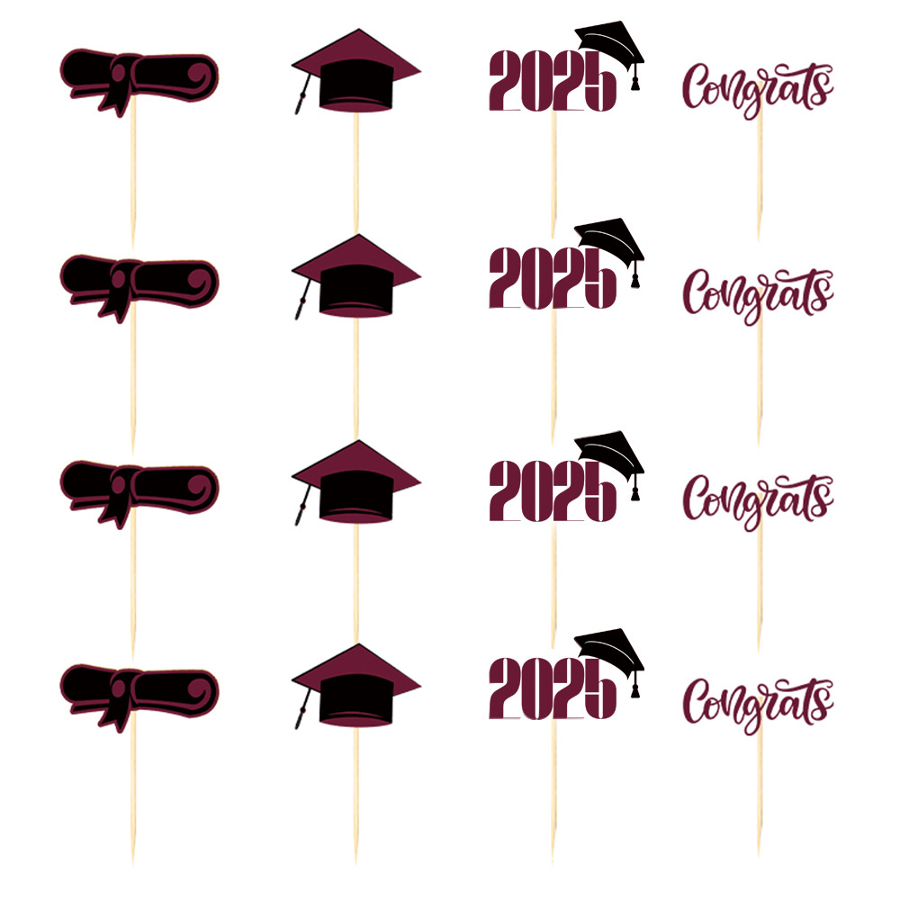 16pcs Glitter Graduation Cupcake Toppers Class of Congrats Grad Cap Diploma Cupcake Picks for Graduation Party Decorations: Olive