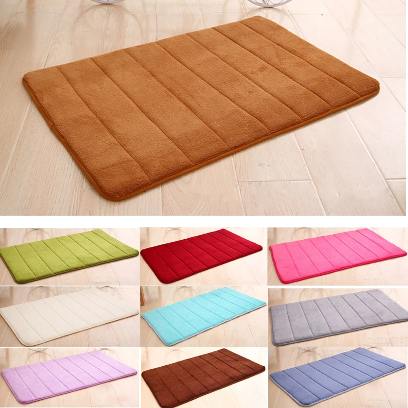 Alfombra de absorción de agua de 40x60cm, felpudo absorbente para interiores, espuma viscoelástica peluda, lana de Coral, antideslizante, alfombrillas para puerta de baño