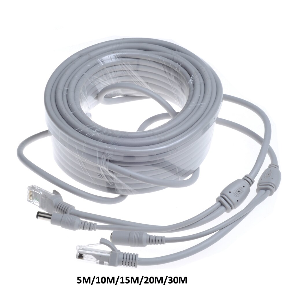 ANPWOO CCTV CAT5/CAT-5e 5M/10M/15M/20M/30M Ethernet Cable RJ45 + DC Power CCTV network Lan Cable For NVR System IP Cameras