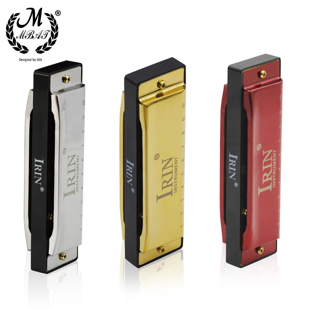 M mbat 10 hull 20 -toners g-tone bluesmunnspill abs-boks nybegynner musikkelsker treblåseinstrument munnspill med etui