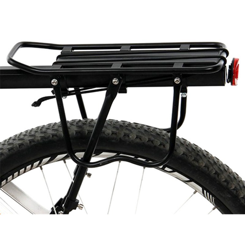 Cykelbagagebærer last bageste rack hylde cykelstolpe taskeholder holder til 20-29 tommer cykler med installationsværktøjer