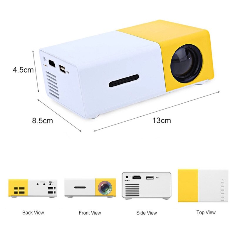 GAZ-YG300 Date Mini YG300 projecteur led HD 1080p portable home cinéma poche prix bas