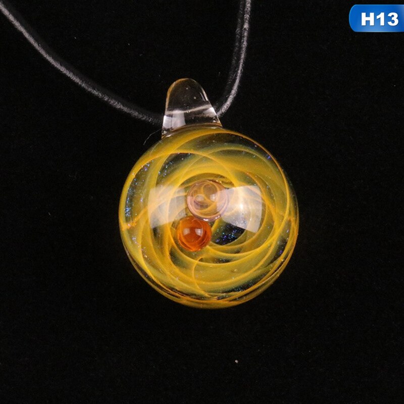 2019 Creativo Pianeta di Cristallo Stelle Sfera di Vetro Galaxy Modello di Catena In Pelle Pendenti con gemme e perle Collana Galaxy Bella Collana: H13