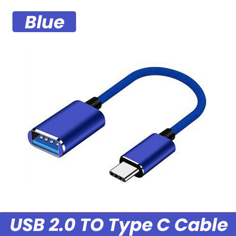 Type-C Micro USB OTG Adapter Cable USB 3.0 2.0 Female To Type C Male Cable Adapter Converter USB-C Cable For Car MP4 Phone: Blue For Type C 2.0