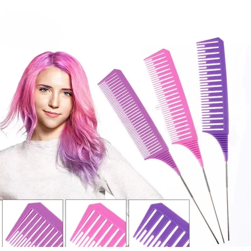 3 Pack Hair Styling Comb Tail Comb Set Dyeing Partition Highlight Braid Cutting Comb Tip Tail Hair Accessories Combs