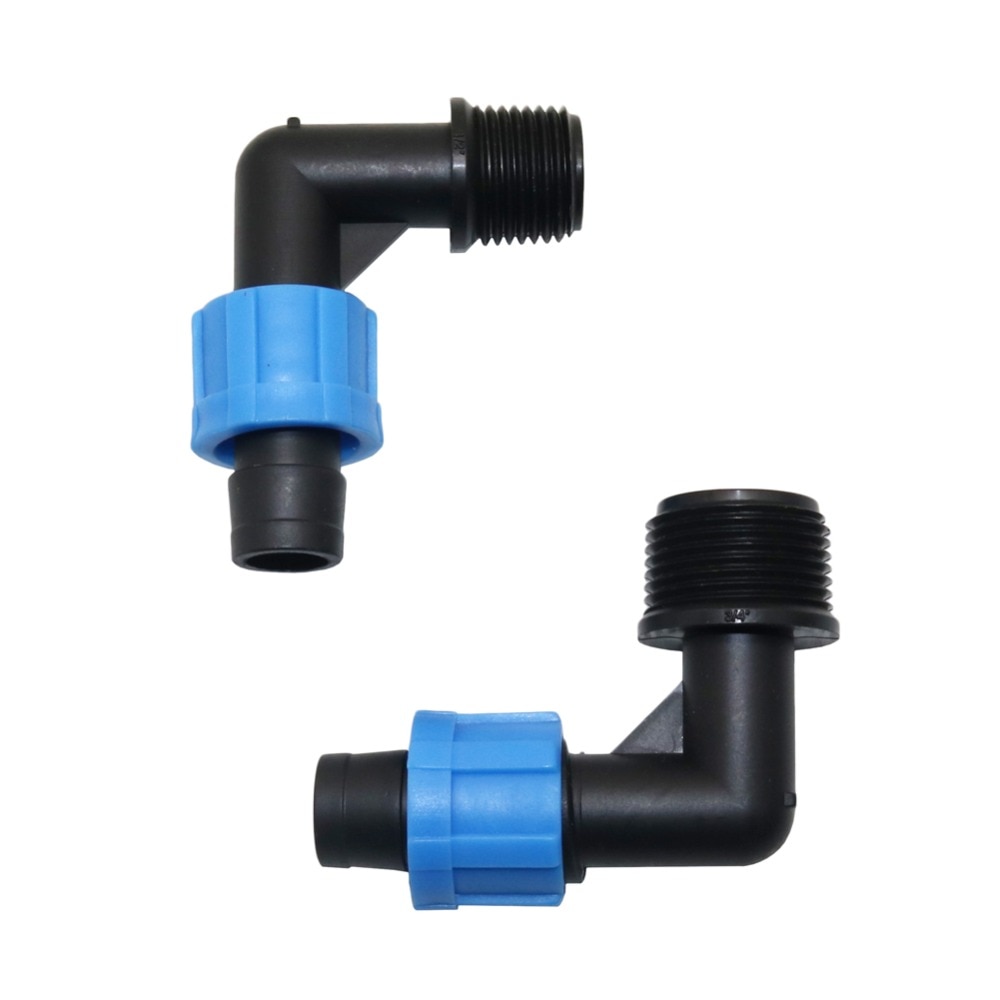 1/2 tommer 3/4 tommer utvendig gjenger  to 16mm albuekoblinger med lås hagevannkobling vanningssystem rørdeler 5 stk.