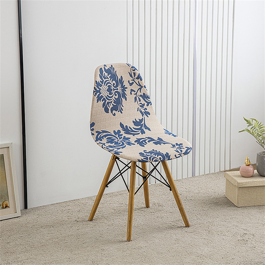 1Pc Bedrukte Eettafel En Stoelhoes Huishoudelijke Elastische Stoelhoes Eames Stoelhoes Speciaal Gevormde Stoelhoes: Marineblauw