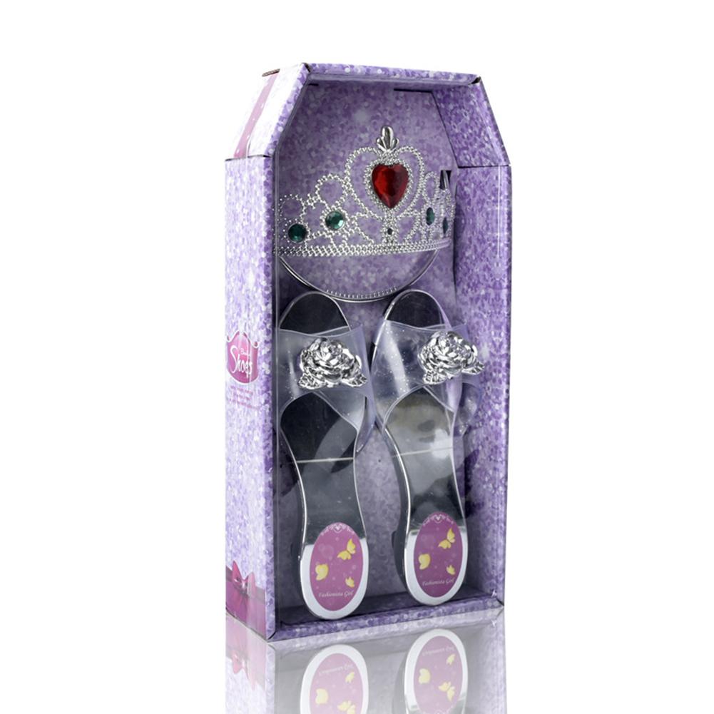 2 Stks/set Kinderen Prinses Jurk Up Simulatie Boutique Prinses Schoenen Hoofddeksels Sieraden Set Kinderen Speelgoed