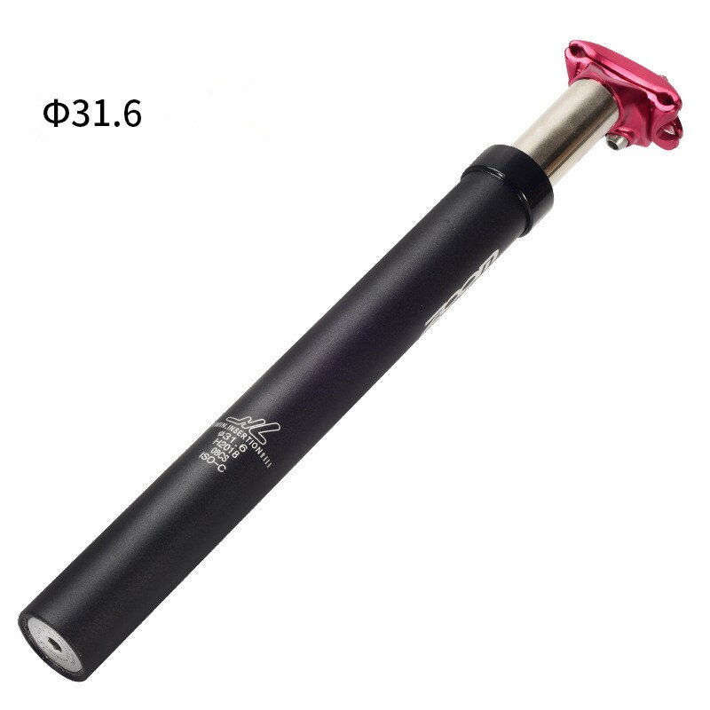 Barra de asiento de aleación de aluminio para bicicleta de montaña con amortiguador de tubo 31,6 27,2: 31.6 Black red