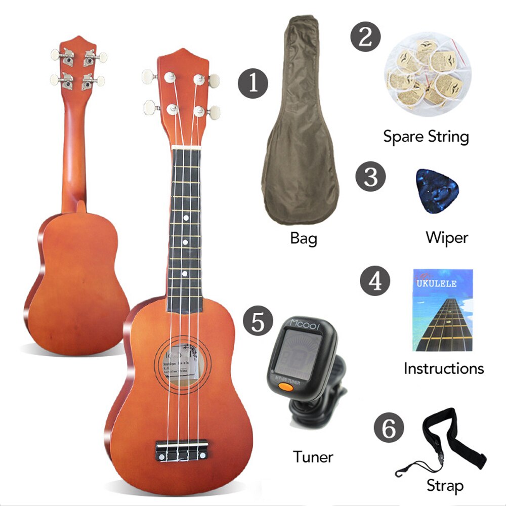 21" Soprano Ukulele Rosewood Acoustic Nylon 4 Strings Ukulele Bass Guitar Musical Instrument for beginners or Basic Players: Coffee