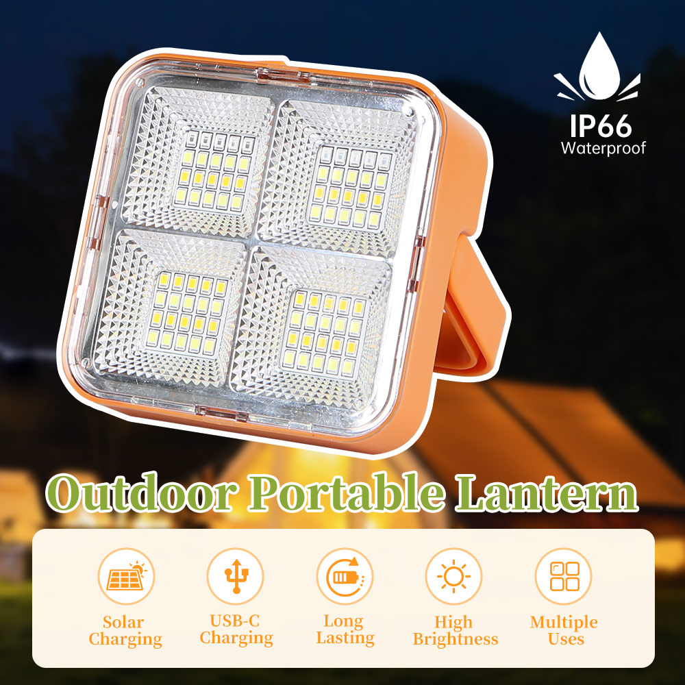 Outdoor Solar Draagbare Lantaarn Lampen Solar Led Camping Licht Power Tent Licht Noodzaklamp USB Oplaadbare Led Lamp