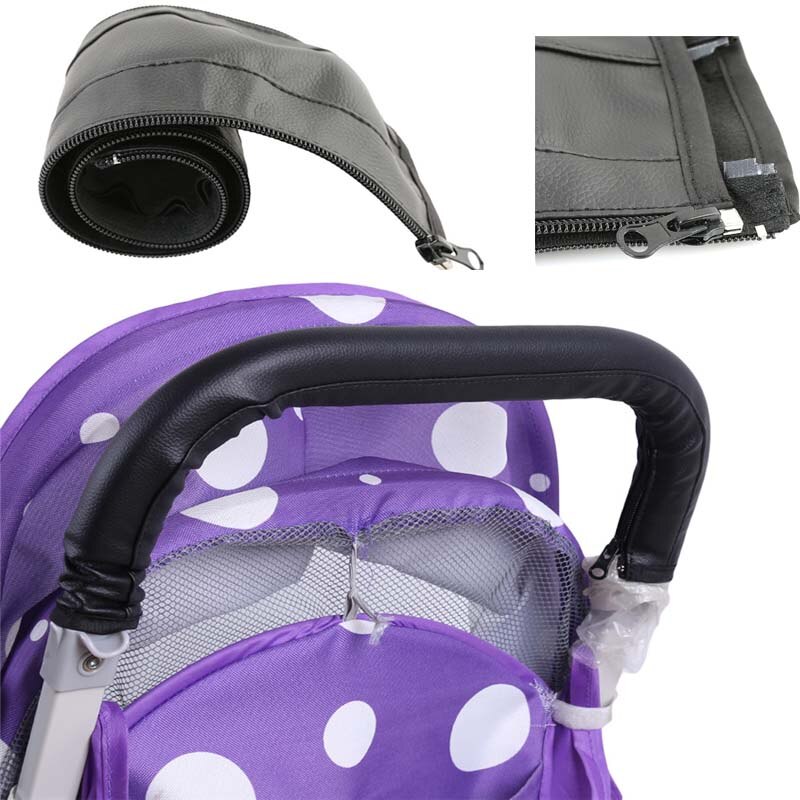Baby kinderwagen wandelwagen armsteun hoes hoes pu leer beschermhoes voor armsteun handvat rolstoelen opvouwbaar en wasbaar