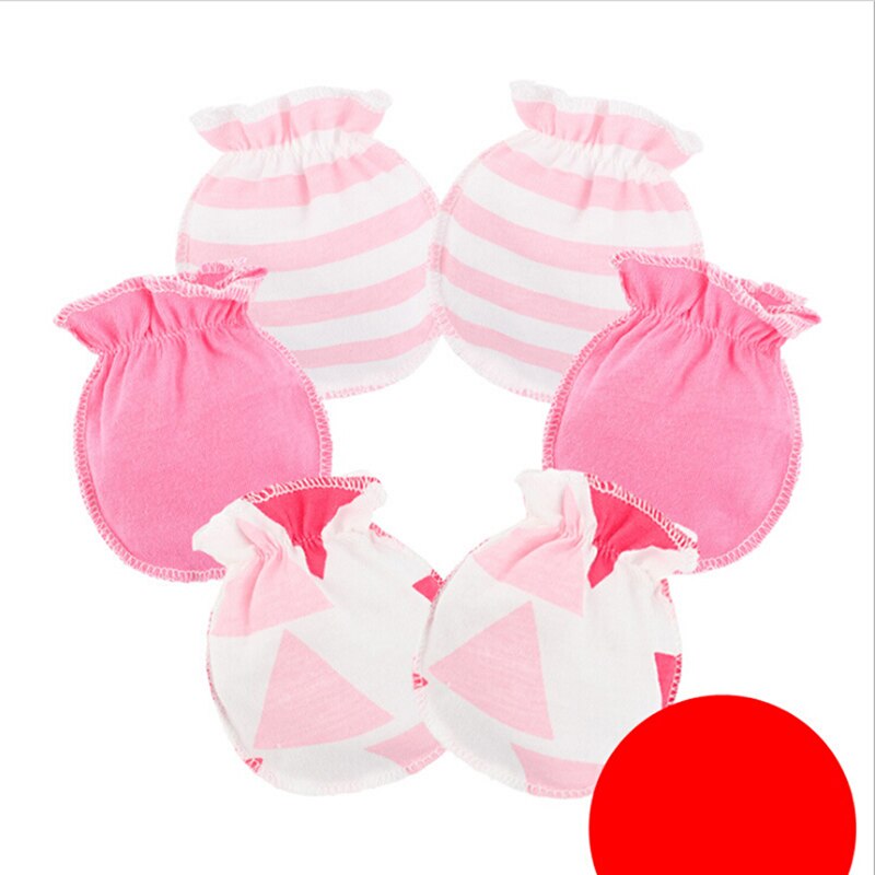 3 par/pack guantes de bebé Super suave recién nacido chico chica seguridad manoplas para rascar talla 0-6 meses 100% de algodón bebé mitones guantes
