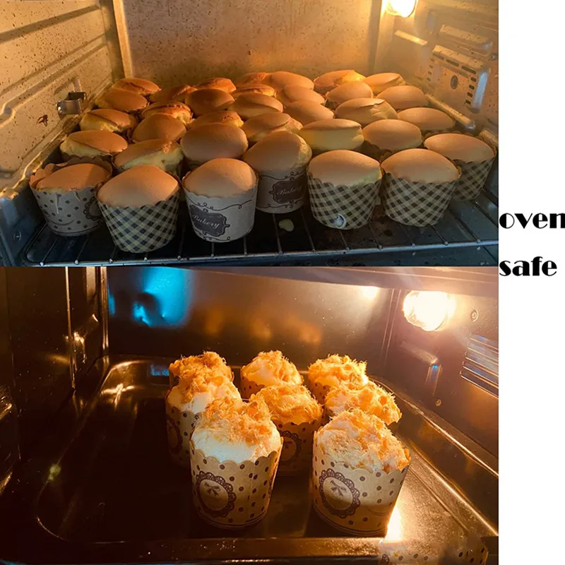 50 Uds. De vasos de papel para magdalenas, envoltorios para hornear pasteles, suministros para fiestas de panadería, molde para pastel de boda, revestimientos para magdalenas y magdalenas, suministros para hornear