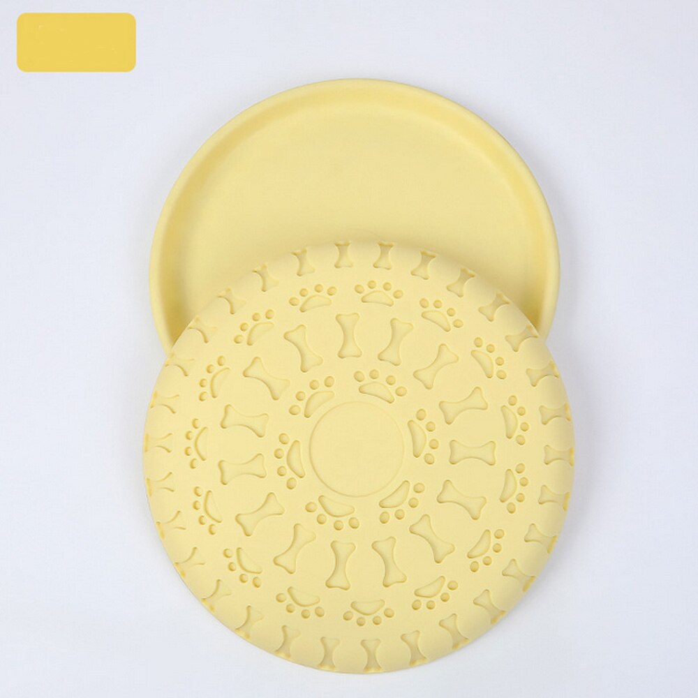 Hond Zachte Rubber Onverwoestbaar Huisdier Speelgoed Hond Flyer Puppy Flying Disc-Heldere Kleur Disc Voor Honden Te Zien: YELLOW