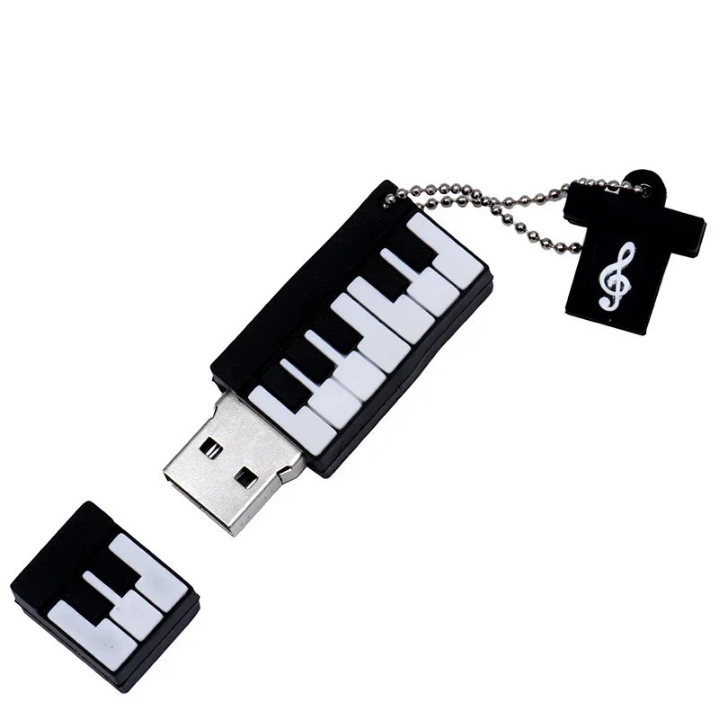 Unidad Flash USB 2,0 para guitarra de dibujos animados, 4GB, 8GB, 16GB, 32GB, 64GB, 128GB, unidad de bolígrafo Musical, memoria para violín, capacidad Real, disco U bonito